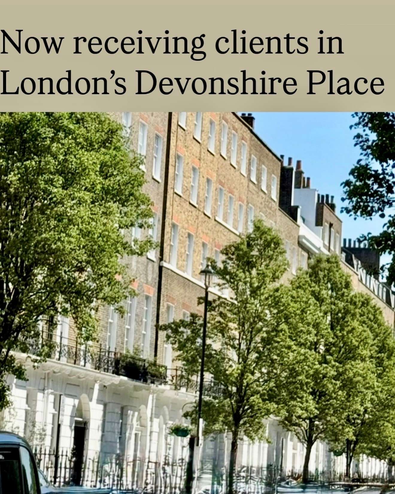 Devonshire Place clinic in Marylebone, London